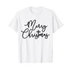 Christian Christmas Shirts, Merry Christmas Cross T-Shirt, White