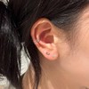 Basic Moon Silver Piercing OTEP24703N White / 베이직 문 실버