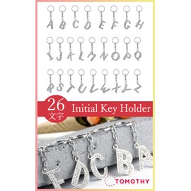TOMOTHY Initial Key Holder, Initial Charm, Key Chain, Women's Bag Charm, Pressuring Goods, Ota-Katsu, M
