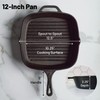 Backcountry Iron 12 Inch Square Grill Pan Large Pre-Seasoned Cast