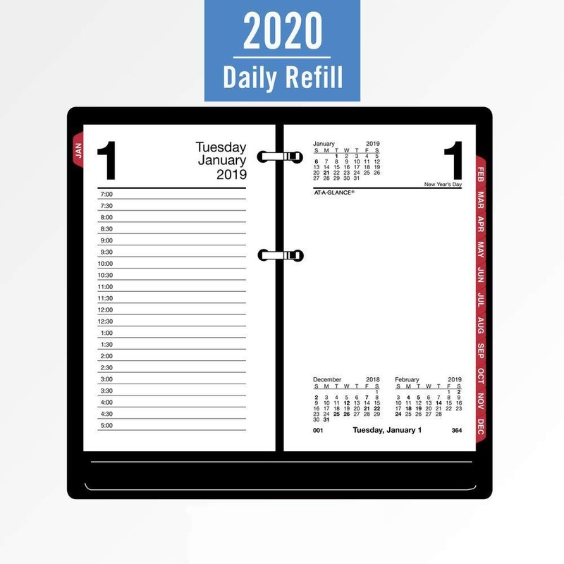 AT-A-GLANCE 2020 Daily Desk Calendar Refill, 3-1/2" x 6", Desk