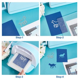 BENECREAT 2pcs Wolf Carbon Steel Cutting Dies Stencils, Animal Moon Metal Stencils Scrapbooking Tools for DIY Scrapbooking Photo Album Decorative Embossing Paper Card