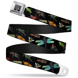 Buckle-Down Seatbelt Belt - Insects Scattered CLOSE-UP Black - 1.5" Wide - 24-38 Inches in Length