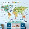 DECOWALL SG2-2423 Animal World Map (Large) Kids Wall Stickers Animals