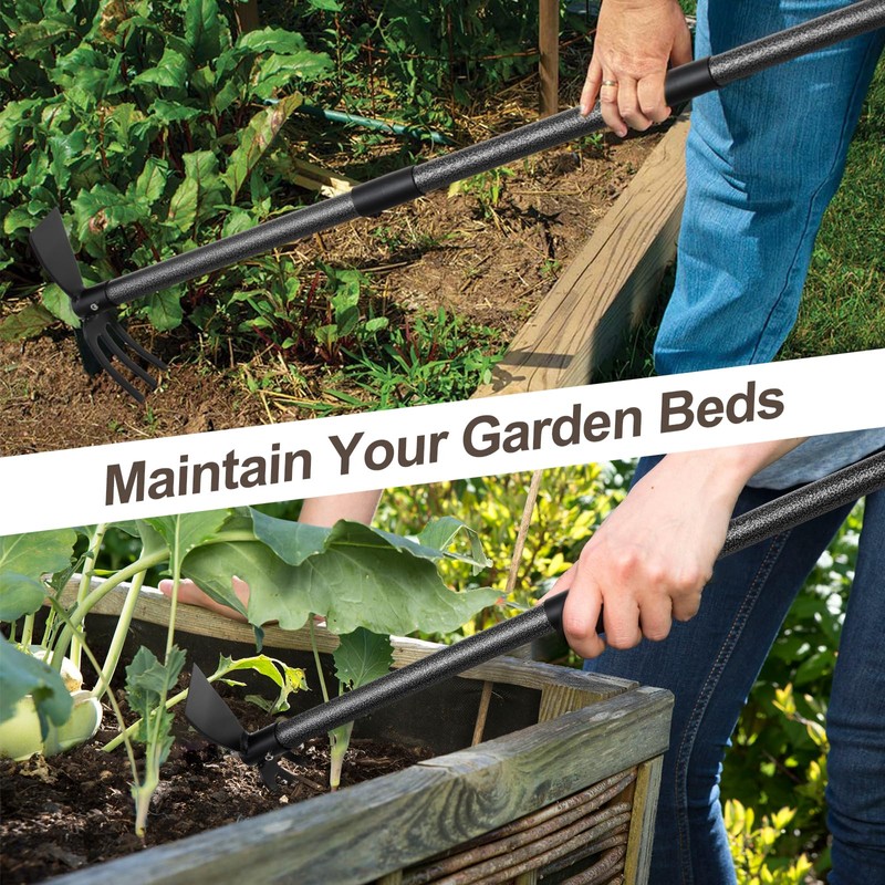 Hoe Garden Tool, 45 Inch Garden Hoe Long Handle for
