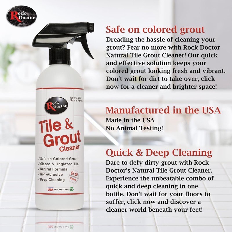 Rock Doctor Natural Tile and Grout Cleaner, Remove Stains Dirt,