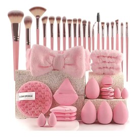 Kit De Cosméticos De 40 Peças: Lavagem E Maquiagem Rosa