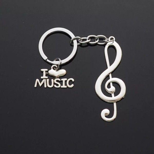 I Love Music & Treble Clef Charms Pendants Keychain Teacher