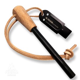 From VS Soul, NHAM Extra Thick Fire Starter, Large Size, Ferrocerium, Metal Matches, Flint Stone, Camping, BBQ, Fire Starter, Ignition, Black