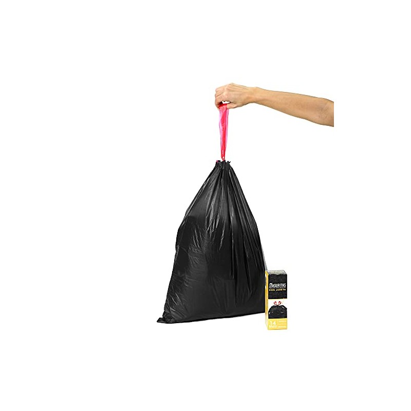 Basuritas | 70 Bolsas de Basura Medianas con cinta de