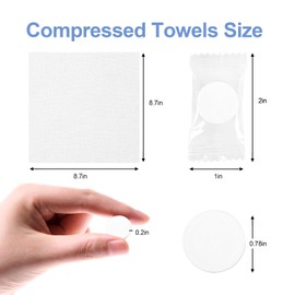 100 PCS Compressed Towels, Lightweight Soft Compressed Facial Cleansing Towels, Travel Towel Tablets, Reusable Disposable Compressed Towel, Suitable for Home Outdoor Hiking Beauty Use