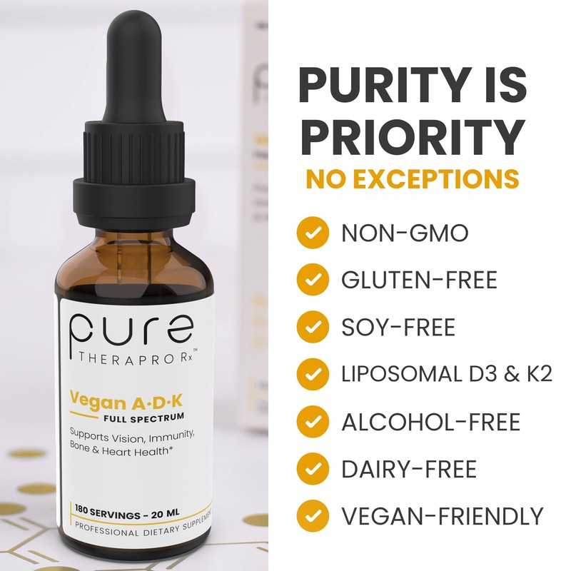 Pure TheraPro Rx Vegan A-D-K Drops - 6 Month Supply