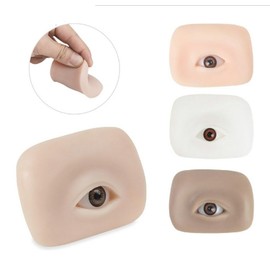 HOTWE 3D Silicone Fake Eyes Models,1 Pair Artificial Practice Skin for Eyebrow Microblading,Eyes Board for Eyelash Extensions for Beginners and Artists (White)