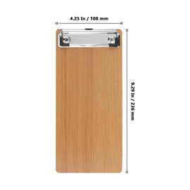MUKLEI 35 Pack Wood Mini Clipboards, 9 x 4 Inch Wood Check Presenters, Small Wooden Half Page Menu Clipboard for Restaurant Cafe Check Waitress Servers, Brown