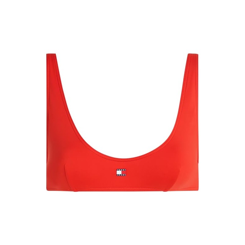 Tommy Jeans Women's Bikini Top Bralette Without Underwire, Red (Hot