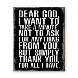 Christian Canvas Wall Art - Dear God, Thank You for All I Have - Inspirational Prayer Pictures Print, Religious Framed Artwork, Gratitude Motivational Wall Decor for Home or Office 11x14inch