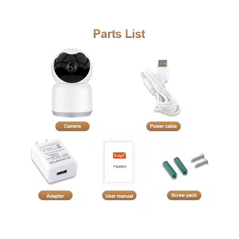 Bawofu Home Security Camera, Tuya 3MP Indoor Pan-Tilt Smart Camera