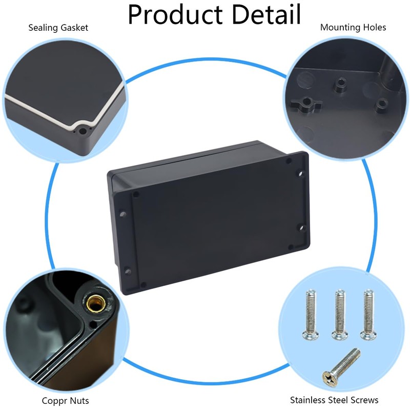 Raculety Project Box IP65 Waterproof Junction Box ABS Plastic Electrical
