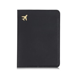 Passport Cover PU Leather Passports Holder Covers Case Waterproof Passport Holder for Travel Men Women(Black)
