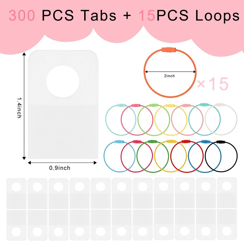 CUBACO 300PCS Yoto Card Holder Self Adhesive Tabs with 15