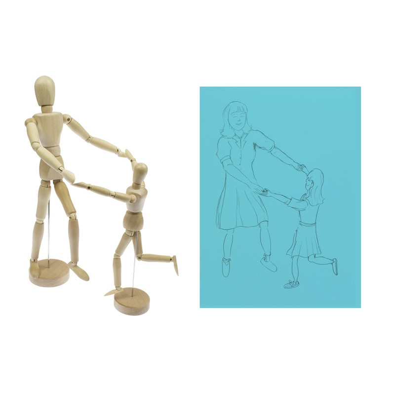 Kangaro Flexible Mannequin Wooden Doll 30 cm Buxus Wood
