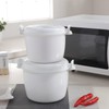 Microwave Cookware with Lids, Large White, Mini Rice Cooker 3