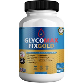 Glyco Max Fix Gold All Natural Formula to Maintain Healthy Levels, Maximum Strength Daily Formula Blood Reviews (1 Pack - 60 Capsules) (1)