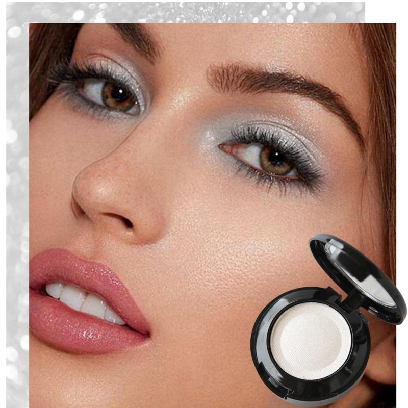 White Eyeshadow Single - Matte Pressed Fine Powder, Shimmer Pearl