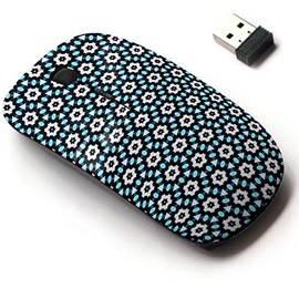 CJCBROES 2.4G Wireless Mouse with Cute Pattern Design for All Laptops and Desktops with Nano Receiver - Vintage Retro