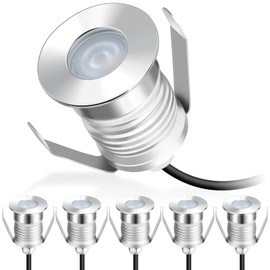 Gardencoin Outdoor Recessed LED Lights, Heavy Duty Soffit and Deck Lighting Flush Mount, 12-24V Low Voltage Landscape In Ground Well Light, Underwater Pond Light, Dimmable Widely Used, 6pack