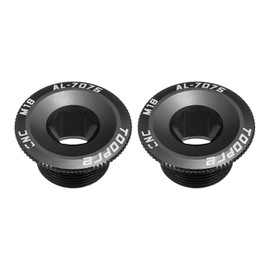 sourcing map 2pcs Bike Crank Cover Screw M18 Aluminum Alloy Bicycle Crank Fixing Bolt Crankset Arm Chainwheel Screws for Mountain Bike, Black