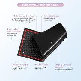 LUWU Compatible with New Hyundai Kona SX2 (EV Electric) 2024 2025 2026 UK Car Non-Slip Mats Centre Console Rubber Mats Cup Holder Door Seam Interior Kona EV 2025 Accessories (Red)