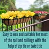 LaLaGreen Railing Planters Box (36", 2 Pack) Black Metal Rectangular