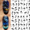 2 calcomanías 3D para uñas de estilo tropical, palmera de