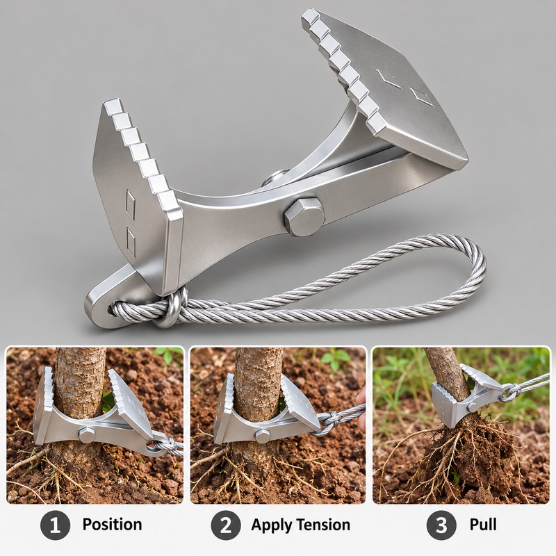 Steel Tree Root Puller and Sapling Removal Tool for Landscaping,