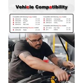 Amblee 6-Count Fuel Injector Compatible with Dodge Dakota, Durango, Nitro & Ram 1500, Jeep Commander, Grand Cherokee & Liberty, Mitsubishi Raider, Ram Dakota & Ram 1500 - V6 3.7L
