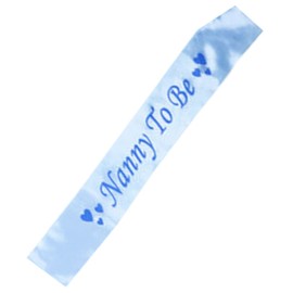 jojofuny Baby Shower Sashes Satin to Be Sash Footprint Newborn Shower Present Blue Elegant Party