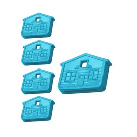 Lucky Line House Shaped Key Caps for KW1 & SC1 Key Ways, Blue, 5/PK (162305)