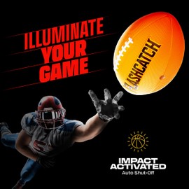 FlashCatch Light Up Football - Glow in The Dark Ball - NO 6 - Boys Gift Ideas - Outdoor Sports Birthday Gifts for Boys 8-15+ Year Old - Kids Teenage Activity - Boy Toys Ages 8 9 10 11 12 13 14 15