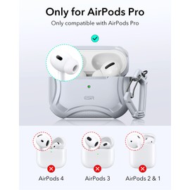 ESR for AirPods Pro 2nd Generation Case (HaloLock), Compatible with AirPods Pro Case 2nd/1st Gen (2023/2022/2019), Compatible with MagSafe, Powerful Drop Protection, Magnetic Lid, Gray