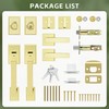 Moquin Double Front Door Lock Set, Polished Brass Square Front