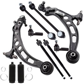 FUTAINEW 10pcs Front Suspension Kits for 1997-2001 Camry Lexus ES300 /1997 Avalon, 2 Lower Control Arms w/Ball Joints + 2 Sway Bar Links + 4 Inner & Outer Tie Rod Ends + 2 Boots