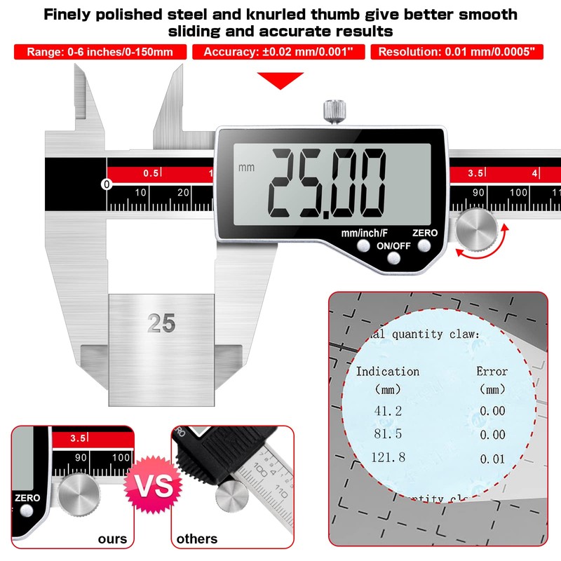 Digital Caliper Electronic Caliper Measuring Tool Precision Digital Vernier Caliper