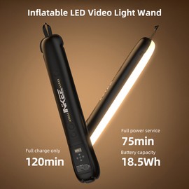 INKEE GC12 Inflatable LED Video Light Wand 12W Handheld Air Column Light Stick 2700K-6500K Dimmable Photography Lighting Flexible LED Soft Light IP66 Waterproof Built-in Battery with Magnetic Ballhead for Product Portrait Photography Vlog Live Streaming 