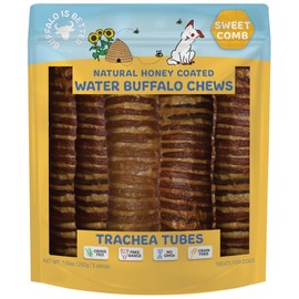 Sweet Comb Buffalo Trachea Tubes Dog Chews, Natural Honey Coated, 5 Pack, 1 Count (Pack of 5)