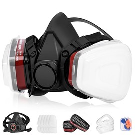 vvuvnem Respirator Mask with Filters, Reusable Respirator Mask for Chemical, Painting, Epoxy Resin, Woodworking