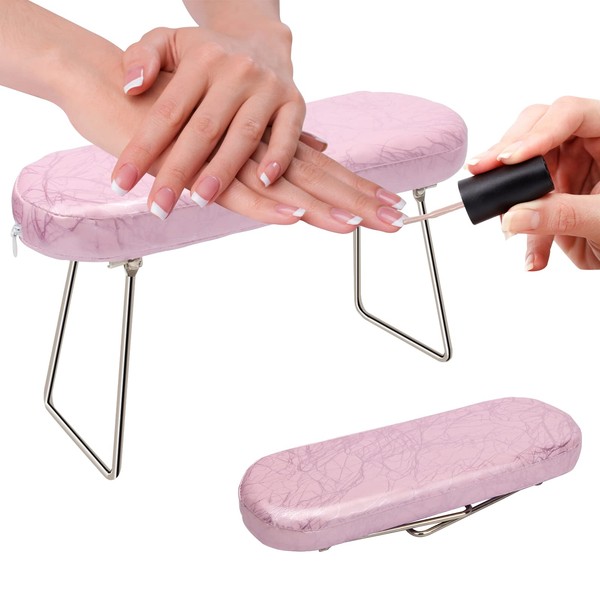 AHIER - Reposamanos de uñas con soporte, almohada de manicura rosa con soporte para uñas, cojín de mano para manos, cojín de mesa, soporte para uñas artísticas