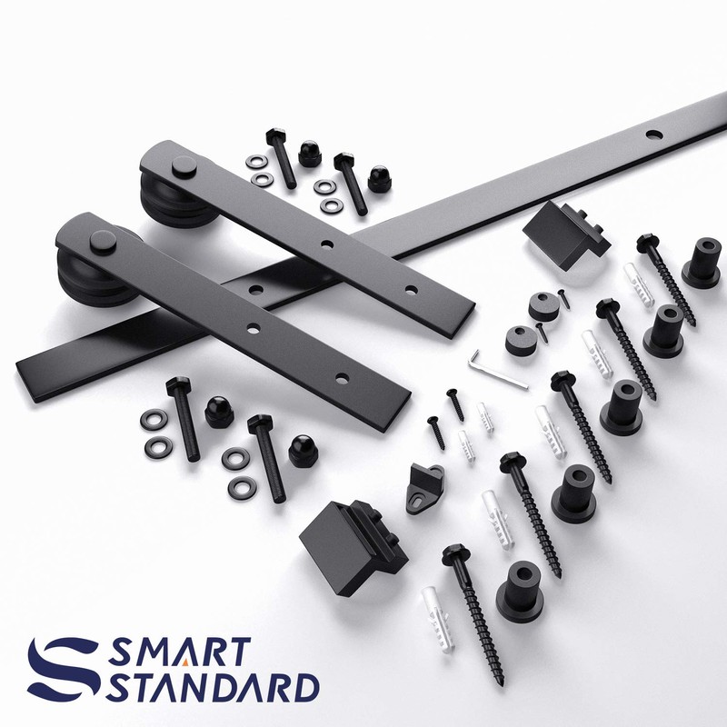 SMARTSTANDARD 6ft Barn Door Hardware kit, Barn Door Track, Sliding