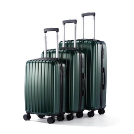 UrbanExporer Luggage Sets 3-Piece, ABS+PC Lightweight Hardshell Suitcase Set with Spinner Wheels, Large Checked Travel Suitcase for Family Travel, Business Trip, Suitcases Sets 20 24 28 Inch, Green