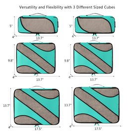 BAGAIL 6 Set Packing Cubes,Travel Luggage Packing Organizers(6Set Turquoise)